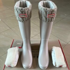 Hunter Refined Tall Matte Boot in Clatter Grey US 9